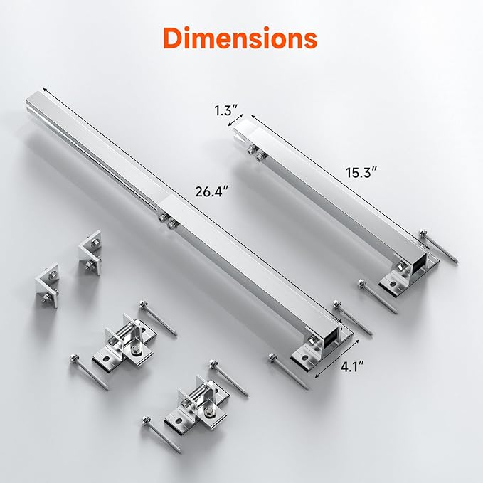 RICH SOLAR Adjustable Solar Panel Tilt Mount Brackets Support up to 300 Watt Solar Panel for Roof, RV, Boat and Any Flat Surface, for on-Grid/Off-Grid Systems