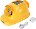 Solar Powered Hard Hat Ventilation Dual Fans and LED Light for Construction Safety | 5-Speed Cooling | ABS Safety Helmet