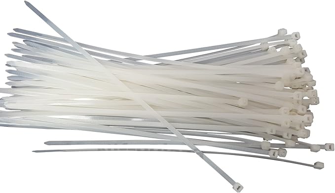 12 Inch 50 lbs TENSILE Strength Cable Ties - UV Weather Resistant Nylon Wrap Zip Ties, Professional Grade UV Weather Resistant - HEAVY DUTY (100 Natural/Clear Ties)