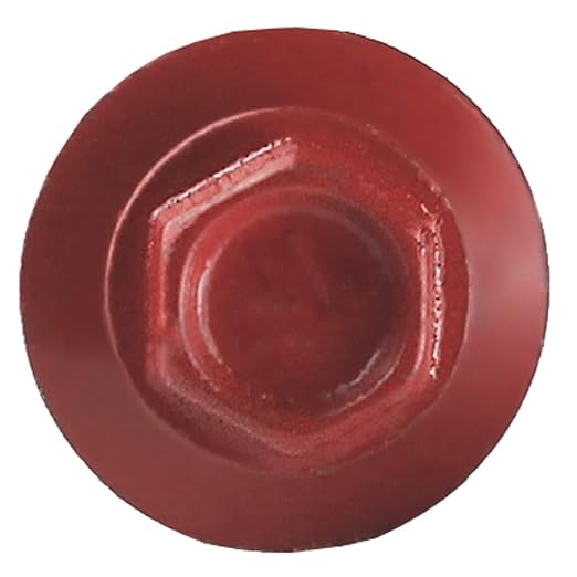 Metal Roofing Screws: (250) 10 x 1 Crimson Red Hex Head Sheet Metal Roof Screw. Self Starting Metal to Wood siding Screws. EPDM Washer. Colored Head