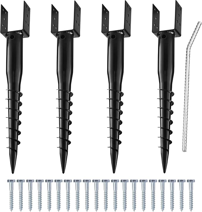 Premium No Dig Ground Anchor DIY Screw in Stake U-Model 27 Inch Fits Standard 4x4 Posts (3.5" X 3.5") Great for Mailbox and Fence Posts