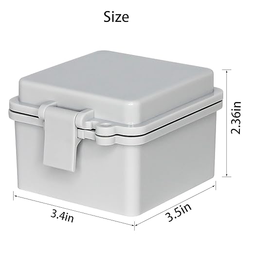 Outdoor Electrical Junction Box ABS Waterproof Junction Box IP66, Weatherproof Enclosure with Terminal Block for Solar/CCTV/Garden UseGray Cover 5.3"x3.4"x2.7"
