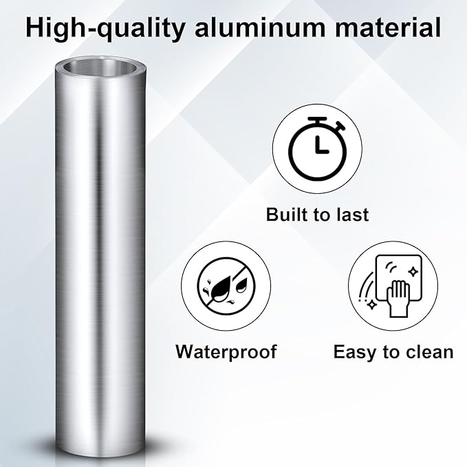 Therwen 1 Roll Aluminum Flashing Roll Metal Aluminum Roof Panels 0.2 mm Thickness Roof Flashing Strip for Sealing Windows Doors Siding Backyard Stains Moss and Mildew Prevention (14" x 10')