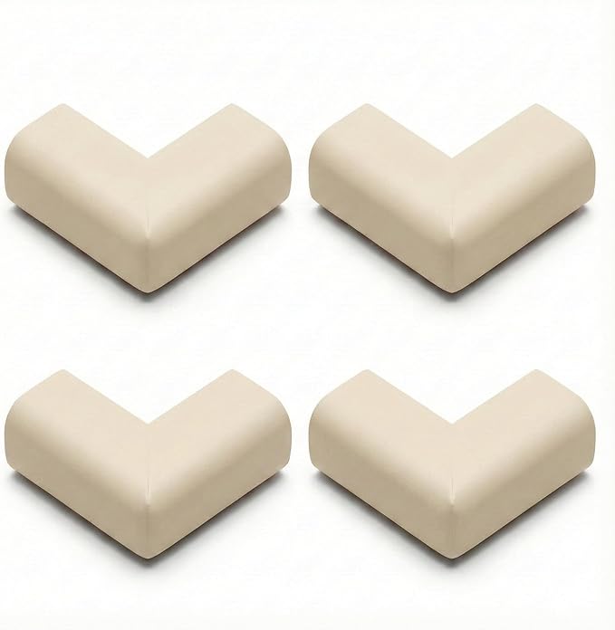 4pcs Slim U-Shape Baby Proofing Corner Guards for Glass Tables & Thin Furniture (0.5cm-1.5cm), Soft Furniture Corner Protectors for Desks & Cabinets, Minimalist Safety Bumpers, (Gray)
