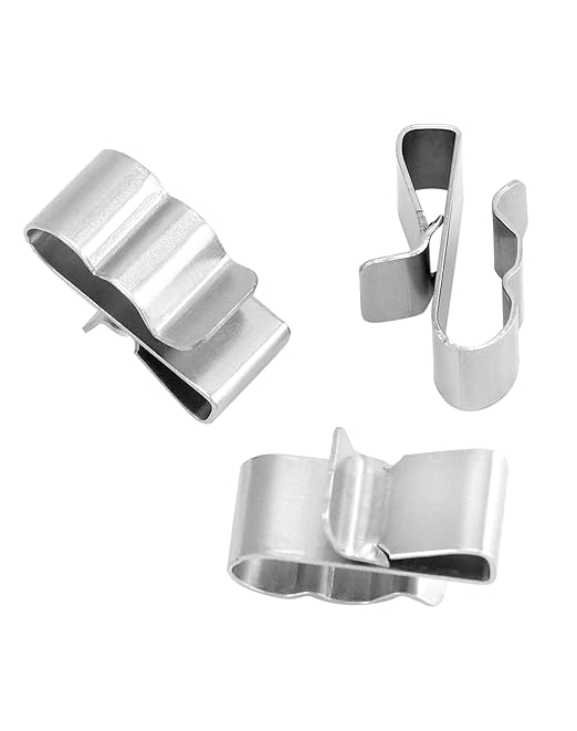 QWORK Solar Panel Clips: 100pcs Stainless Steel Double Wire Trailer Clips, 0.89 Inch for PV Wiring & Boat Cable