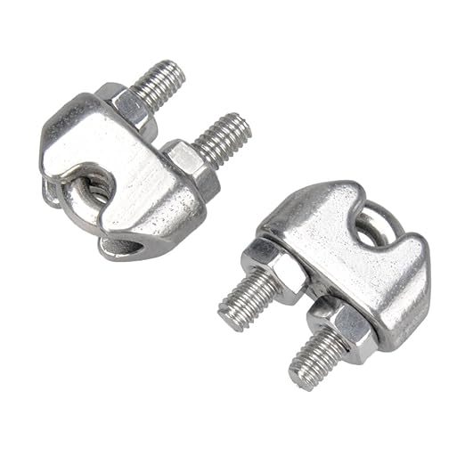 YAMASO 20PCS 1/8 Inches M3 Stainless Steel Wire Rope Cable Clip Clamp