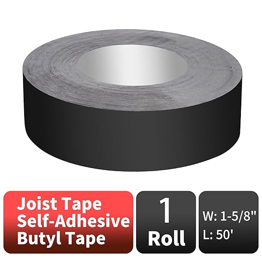 DPEI Deck Joist Tape for Decking 1 5/8" X 50' Butyl Flashing Joists Tape for Decks,Beams, 2 Rolls