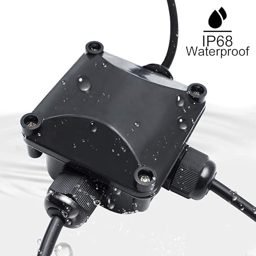 Waterproof Junction Box, IP68, 3-Way Outdoor Cable Connectors,Outdoor/External Electrical Light Junction Box Ø 6mm-10.2mm (6 Pack)
