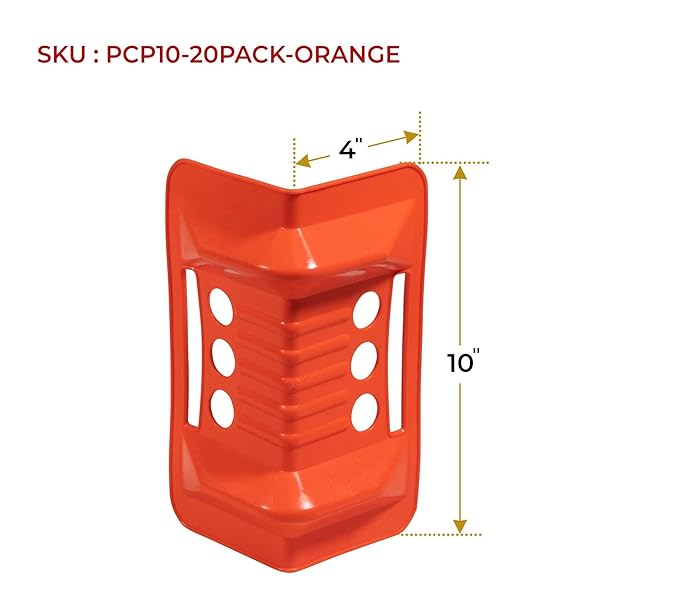 Mytee Products (40 Pieces 4"x10" Orange Corner Protector V Shaped Flatbed Edge Guards with Carrying Case - Cargo Load Corner Edge Protector and Tie-Down Strap Guard for Flatbed