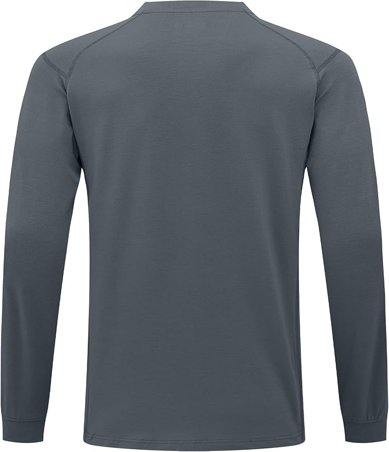 FR Shirts for Men 6oz Lightweight Stretch Work Shirt Flame Resistant Long Sleeve Henley Shirt CAT2