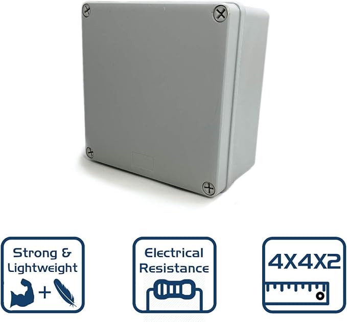 Co. 4" x 4" x 2.4" Weather & Dust Proof PS Plastic Junction Conduit Box Electronics Enclosure 1 Pack