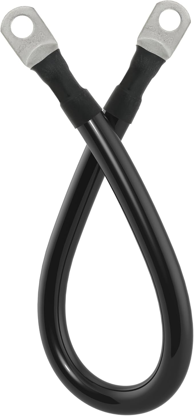 1/0 AWG Battery Cable 1/0AWG Gauge Battery Inverter Cables for Automotive Solar Marine Boat RV Car Motorcycle (1/0 AWG, 1FT, 3/8")