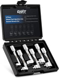 Orion Motor Tech 1/2" Dr Diesel Injector Socket Wrench Set, 6pc 12pt Diesel Fuel Socket Set with 12 14 16 17 18 19mm Wrenches, L-Type Diesel Mechanic Tool for Dismantling Fuel Line with Case
