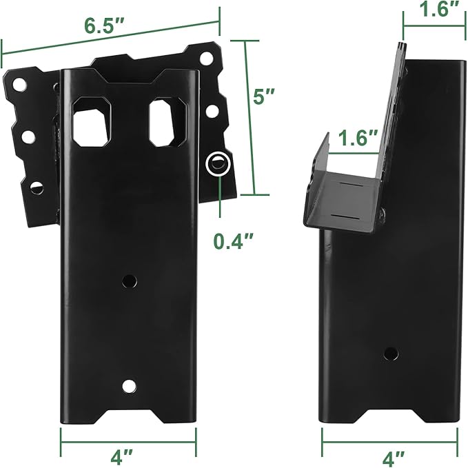 Highwild Platform Brackets Multi-Use 4x4 Compound Angle Brackets for Deer Stand, Hunting Blinds, Observation Decks & Outdoor Platforms - Set of 4 - Black.