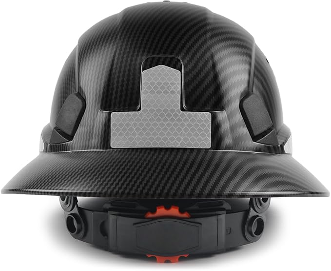 GREEN DEVIL Full Brim Hard Hat Vented Construction Safety Helmet OSHA Approved Cascos De Construccion ABS Work Hardhat for Men&Women 6 Point Adjustable Ratchet Suspension Custom Pattern Design