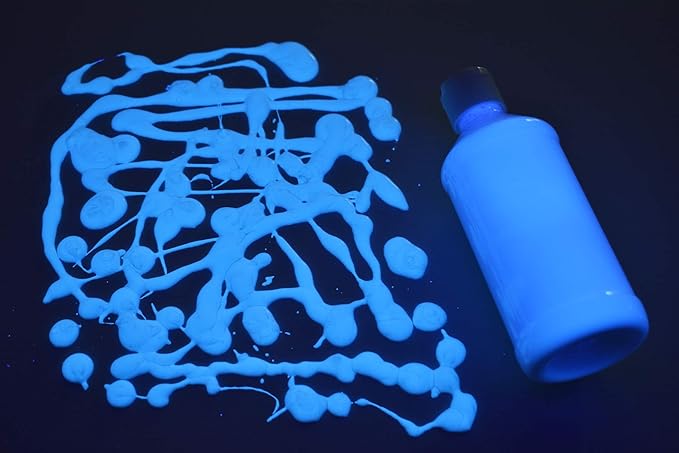 DirectGlow 16oz UV Blacklight Reactive Fluorescent Acrylic Paints (White)