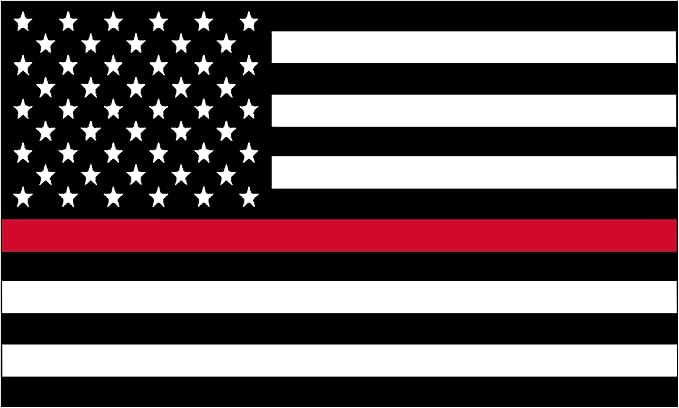 Firefighter Thin Red Line Flag Sticker Vinyl Decal for Car Truck Window Bumper Sticker Support for Firemen Fire Department (3x5 Inch)