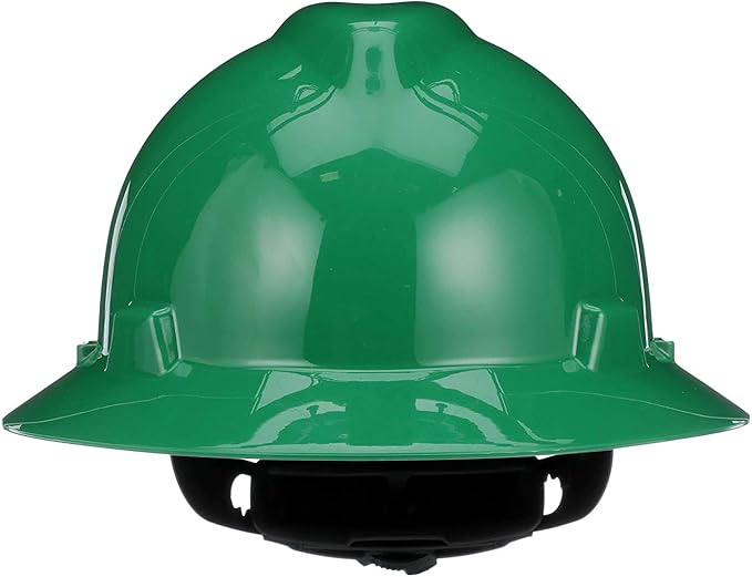 MSA V-Gard Full-Brim Hard Hat with Suspension - Polyethylene Shell, Superior Impact Protection and Self Adjusting Crown Straps - Standard Size Hard Hat