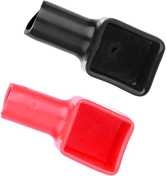2Pcs Battery Terminal Cover, Marine Battery Terminal Protector, Battery Terminal Covers Positive and Negative Car Battery Terminal Protector Cover Red Black for Lawnmower