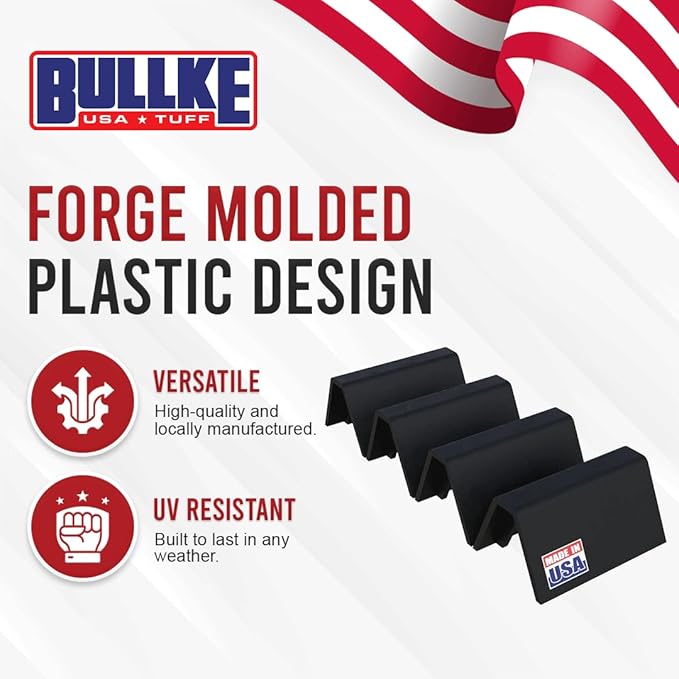 BULLKE USA-Made Rooftop Pipe Support CTL - 6" Heavy Duty - 250 lbs Capacity - Pipe Cradle & Conduit Support - 100% Recycled Plastic - 4 Pack