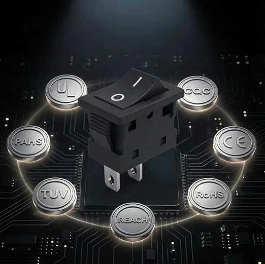 JD 2pcs KCD1 Power Switch 6A 125V/250V AC Boat Rocker Switch ON/Off Switch 2Pins 2Position Toggle Switch with UL Certificate