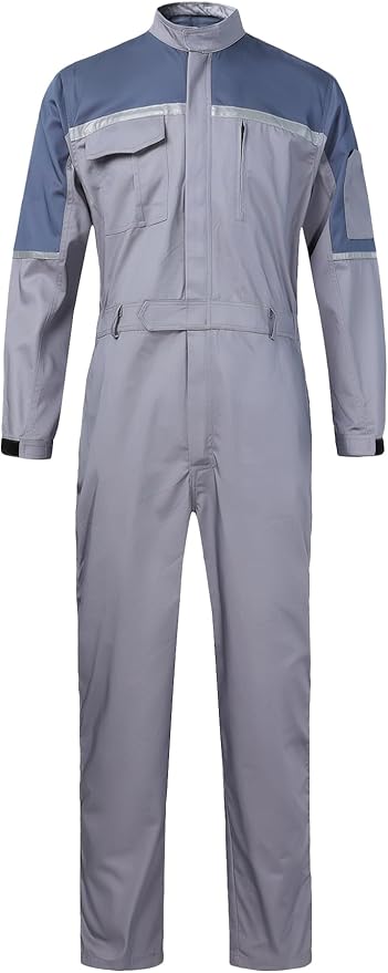 Mens Reflective Coverall Work Mechanics Coverall Work Suit Hi Vis Jumpsuit Bicolor Overalls