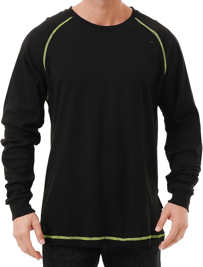 FR Shirts for Men 6 oz Hi Vis Fire Resistant Flame Resistant Long Sleeve Shirts High Visibility Cotton Welding Shirt CAT2