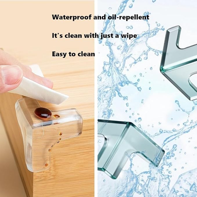 Clear Rubber Bumpers-8 Pack Silicone Corner Protecto Transparent Triangle Baby Proofing Guards, No Adhesive Soft Bumpers for Furniture, Tables, Windowsills & Countersc