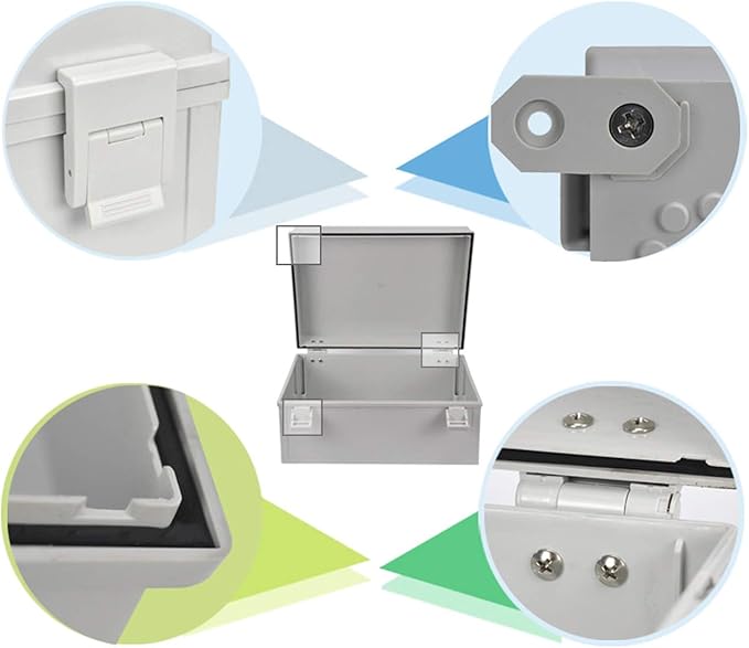 Ogrmar ABS Plastic Dustproof Waterproof IP65 Junction Box Universal Electrical Project Enclosure with Lock (15.7"x11.8"x7")
