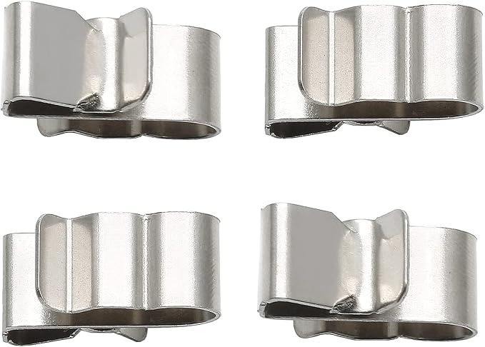 100Pcs Trailer Frame Wire Clips, 23mm Length Solar Panel Wire Clips, 304 Stainless Steel Cable Clamps Double-Wire Clips for PV Wiring Boat Cable