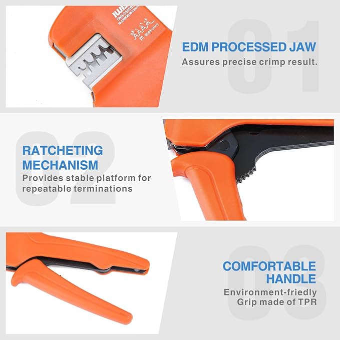iCrimp IWS-0302BS Wire Crimping Tool for JST, Molex, Dupont Micro Connectors, AWG 32-22