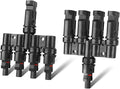 Solar Panel Connector Solar Y Branch 4 to 1 Solar Panel Splitter 4 Way 1000V Y Branch Solar Panel Parallel Connectors for Parallel Connection Solar Panels (1 Pair 4 to 1)