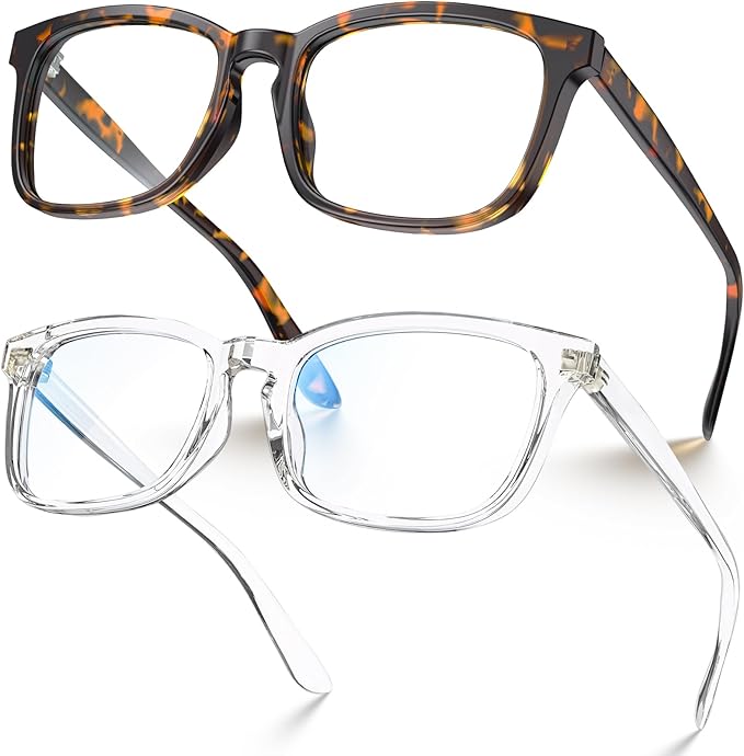 VISOONE Blue Light Blocking Glasses Square with Anti Computer Glare for Gaming Women and Men MONTANA