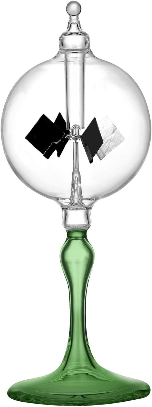 Medium Green Solar Power Radiometer Crookes Spinning Vanes Glass Windmill Gift Home Desk Decoration M
