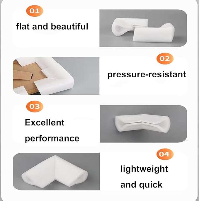 36Pcs Foam Edge Corner Protectors U-Groove Corner Protectors, Packaging Picture Frames, Glass,Furniture L-Shaped Cushioning Packaging, for Protection of Items up to about 1.2-1.5 inches in Thickness
