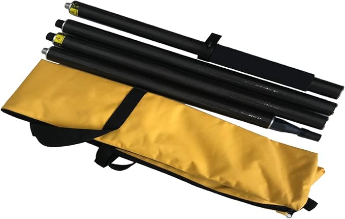GPS 2 Meter 4 Section Rover Rod，Survey Rover Pole RTK Carbon Fibre Surveying Prism Pole with Bubble for Land Surveying & Engineering GPS/GNSS (GLS24)