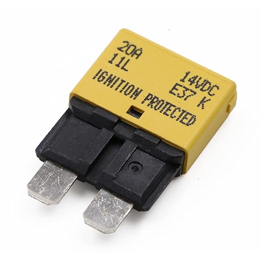 20A 12V Auto Reset Fuse Circuit Breaker ATO/ATC Low Profile - UL Certified - Type I Blade Fuses 20 Amp Self Resetting 12 Volt DC for Automotive, Car, Marine, RV, Solar, 3 Pack