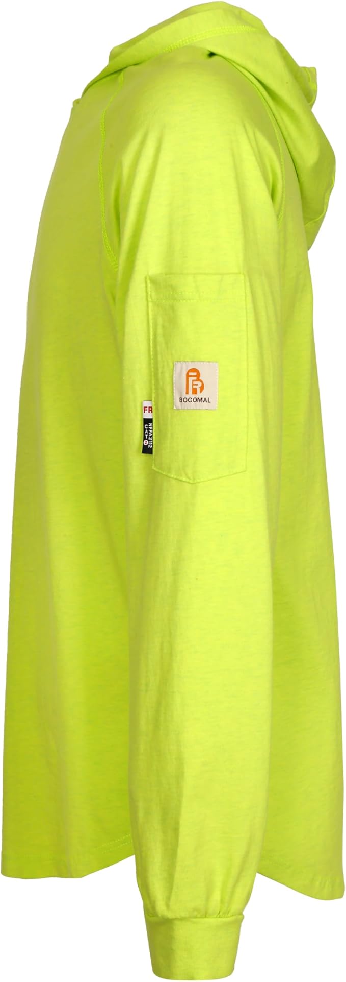 BOCOMAL FR Hooded T Shirts Heather Series 6oz Flame Resistant NFPA2112 CAT2 Fire Retardant Hoodies Work Shirt