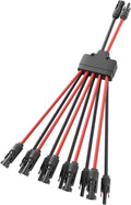 Solar Panel Connector 10 to 2 Solar Y Branch Connectors PV Panels Parallel Connectors Kit Adapter Waterproof Wire Plug Tool for Solar Panel(1 Pcak MF/FFFFFMMMMM)