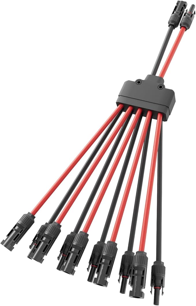 Solar Panel Connector 10 to 2 Solar Y Branch Connectors PV Panels Parallel Connectors Kit Adapter Waterproof Wire Plug Tool for Solar Panel(1 Pcak MF/FFFFFMMMMM)