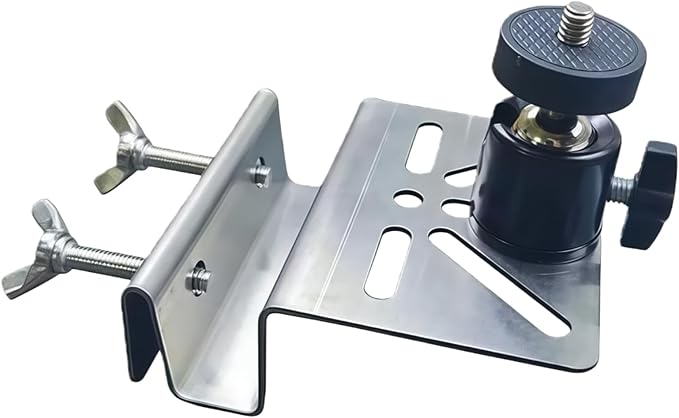 Pan-Tilt Gutter Mount for Eufy Cameras/Arlo Solar Panels, 360° Adjustable Stainless Steel Bracket, No-Drill Install, Weatherproof, Fits Eufy S220/C210/eufyCam 3/S330