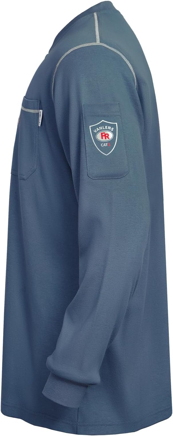 FR Shirts for Men CAT2/HRC2 Flame Resistant Shirts 6.5oz Light Weight Long Sleeve Fire Retardant Shirts