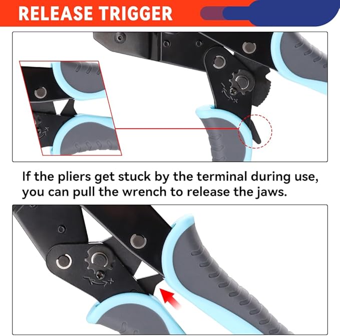 Heat Shrink Connectors Crimping Tool - Ratcheting Wire Crimper - AWG 22-8 (0.5-8.0mm²) - Electrical Crimping Tool