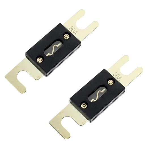 BOJACK 0/2/4 Gauge ANL Fuse Holder & 30 Amp Fuses for 0/2/4/8 Gauge Conductor, Fuse Box & Holder 30A (Pack of 2)