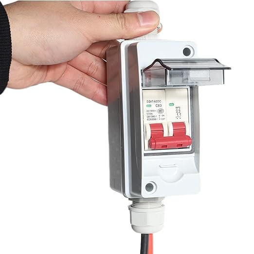 Solar Panel Disconnect Switch 60Amp 1000V Outdoor Small Breaker Box Miniature Circuit din Rail Enclosure Current Sink Load Switching Air IP65 Waterproof DC