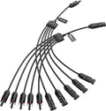BougeRV Solar Y Connector Solar Panel Parallel Connectors Extra Long 1 to 5 Solar Branch PV Adapter Cable Wire Plug Tool Kit (M/FFFFF and F/Mmmmm)