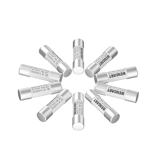 Wengart Solar Fuses WGPV-30,DC1000V 15Amp,10x38mm,I133kA,Fast Photovoltaic Fuses for Solar Photovoltaic Applications,10pcs