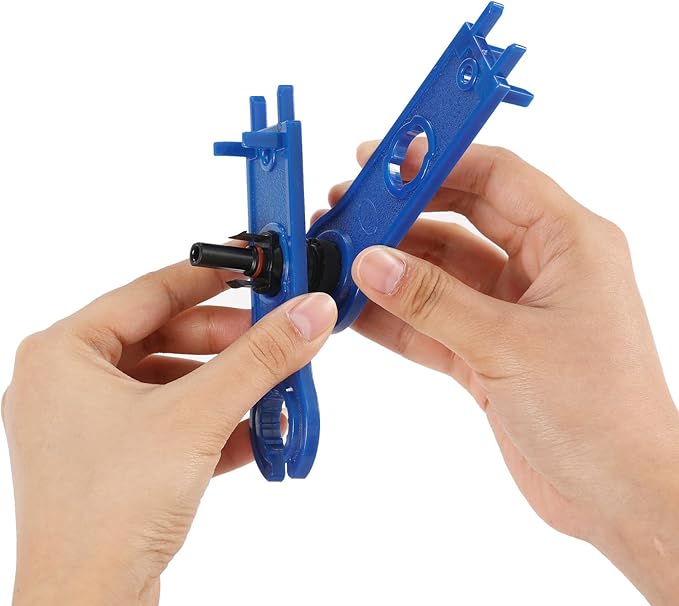Solar Crimper Tool Kit 51 PCS Solar Tools - a Crimper, 12 Pairs Solar Connectors and 2 Spanners for Solar Panel PV Cable Assembly and Installation