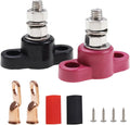 12V 200A Power Distribution Block M8 Single Stud Busbar Junction Post, 5/16" Positive Negative Battery Wire Terminal Distribution Block Connections Kit for Car Auto Boat Marine Solar System