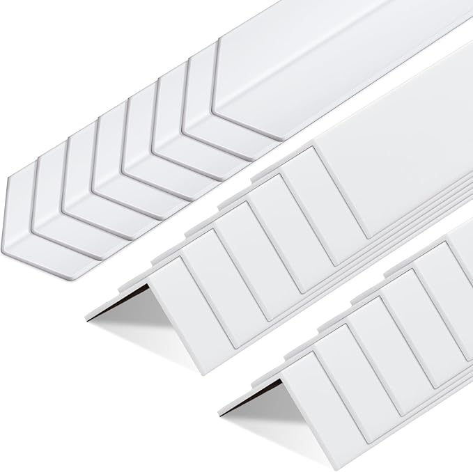 Sasylvia 20 Pcs 2-3/8 x 48 Inches Wall Corner Protector Guards, Avoid Scratching Scuffs, White Vinyl Corner Trim Molding, Easy to Install & Cleaning for Door Countertop Furniture Cabinet Protection